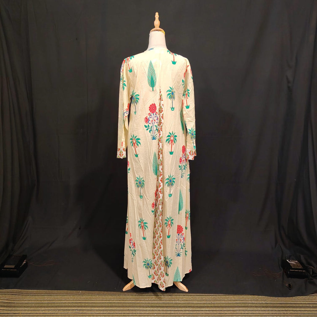 S-M Rukiya Cotton Printed Dress 57" Long Jalabiya