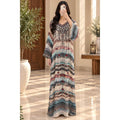 M Silky Digital Kaftan And Farasha Printed Long Jalabiya