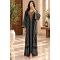XL Silky Digital Kaftan And Farasha Printed Long Jalabiya