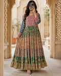 L/XL Crystal Special Printed Cotton Long Dress Jalabiya – 57"
