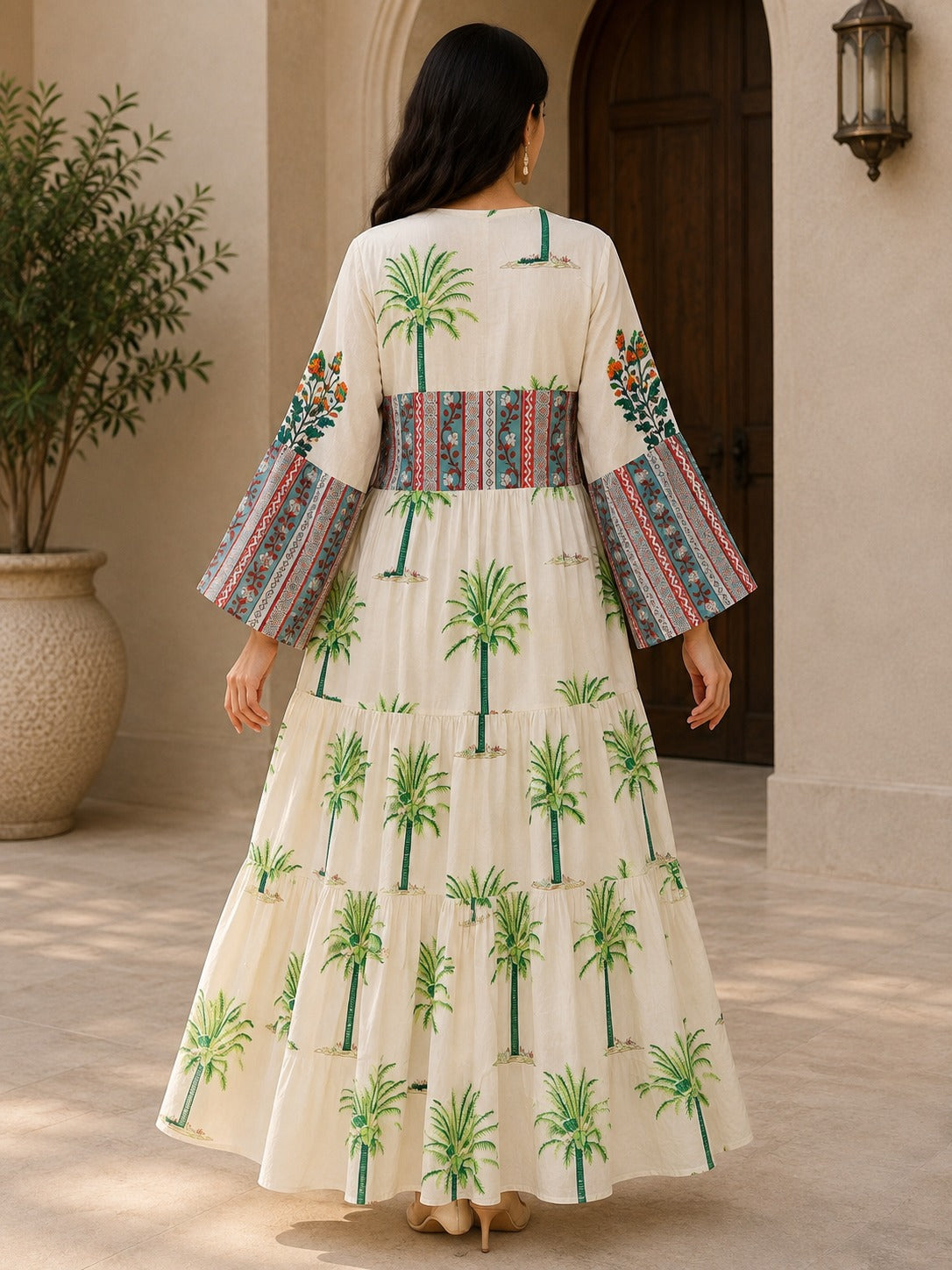 S/M Special Printed Cotton Long Dress Jalabiya – 57"