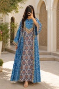 L/XL Special Printed Cotton Long Dress Jalabiya – 57"
