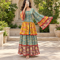 L/XL Rahima Crystal Printed Cotton Long Dress Jalabiya – 57