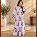 S/M  Sparrow Printed Cotton Long Dress Jalabiya – 57