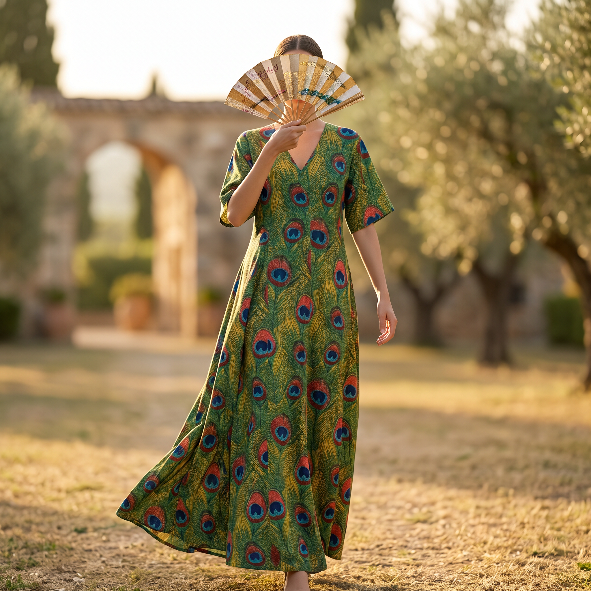 S/M Special Printed Cotton Long Dress Jalabiya – 57"