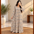 XS/S Ruby Crystal Printed Cotton Long Dress Jalabiya – 47