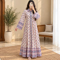 S/M Ana Crystal Printed Cotton Long Dress Jalabiya – 57