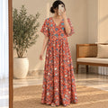L-XL Precious Crystal Printed Silk Long Dress Jalabiya – 57