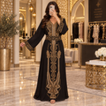 Opulent Black Designer Abaya Free Size.