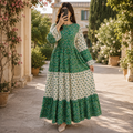 S/M Juhi Printed Cotton Long Dress Jalabiya – 57"