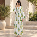 S/M  Sparrow Crystal Printed Cotton Long Dress Jalabiya – 57