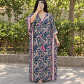 Free Size Farasha Printed Silk Long Dress Jalabiya – 57"