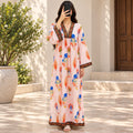 S/M  Liza Printed Cotton Long Dress Jalabiya – 57"