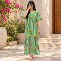 XS/S Nawaar Crystal Printed Cotton Long Dress Jalabiya – 54