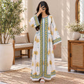 S/M Bhopali Crystal Printed Cotton Long Dress Jalabiya – 57"
