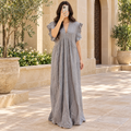 L/XL Amani Crystal Printed Cotton Long Dress Jalabiya – 57