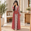XS/S Suf Crystal Printed Cotton Long Dress Jalabiya – 54