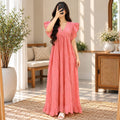 S/M Amani Crystal Printed Cotton Long Dress Jalabiya – 57