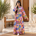 S/M Tansy Crystal Printed Cotton Long Dress Jalabiya – 57