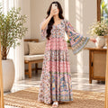 S/M Rahima Crystal Printed Cotton Long Dress Jalabiya – 57