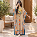 Free Size Crystal Farasha Printed Cotton Long Dress Jalabiya – 57"