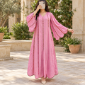 12-13 Year Meher Crystal Printed Cotton Girls Dress 50" Long Jalabiya