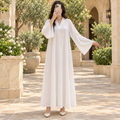 S-M Teena Crystal Printed Cotton Dress 57" Long Jalabiya