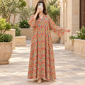 XS/S Teena Crystal Printed Cotton Long Dress Jalabiya – 54