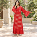 S/M Rubab Crystal Printed Cotton Long Dress Jalabiya – 57