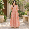 XS/S Rahaf Crystal Printed Cotton Long Dress Jalabiya – 54
