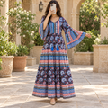 L/XL Gaby Crystal Printed Cotton Long Dress Jalabiya – 57