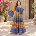 L/XL Gaby Crystal Printed Cotton Long Dress Jalabiya – 57