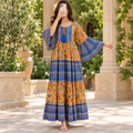L/XL Gaby Printed Cotton Long Dress Jalabiya – 57