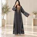 XS/S Silky Digital Kaftan Printed Long Jalabiya