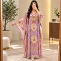 Free Size Silky Digital Kaftan And Farasha Printed Long Jalabiya