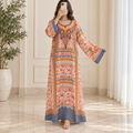 XS/S Silky Digital Kaftan Printed Long Jalabiya