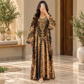M Silky Digital Kaftan And Farasha Printed Long Jalabiya