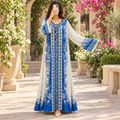 M Silky Digital Kaftan And Farasha Printed Long Jalabiya