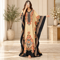 Free Size Silky Digital Kaftan And Farasha Printed Long Jalabiya