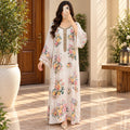 L Silky Digital Kaftan And Farasha Printed Long Jalabiya