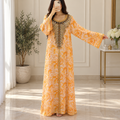 S Silky Digital Kaftan Printed Long Jalabiya