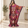 Free Size Silky Digital Kaftan And Farasha Printed Long Jalabiya