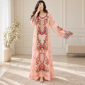 XS/S Silky Digital Kaftan Printed Long Jalabiya