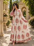 L/XL Faiqa Printed Cotton Long Dress Jalabiya – 57"