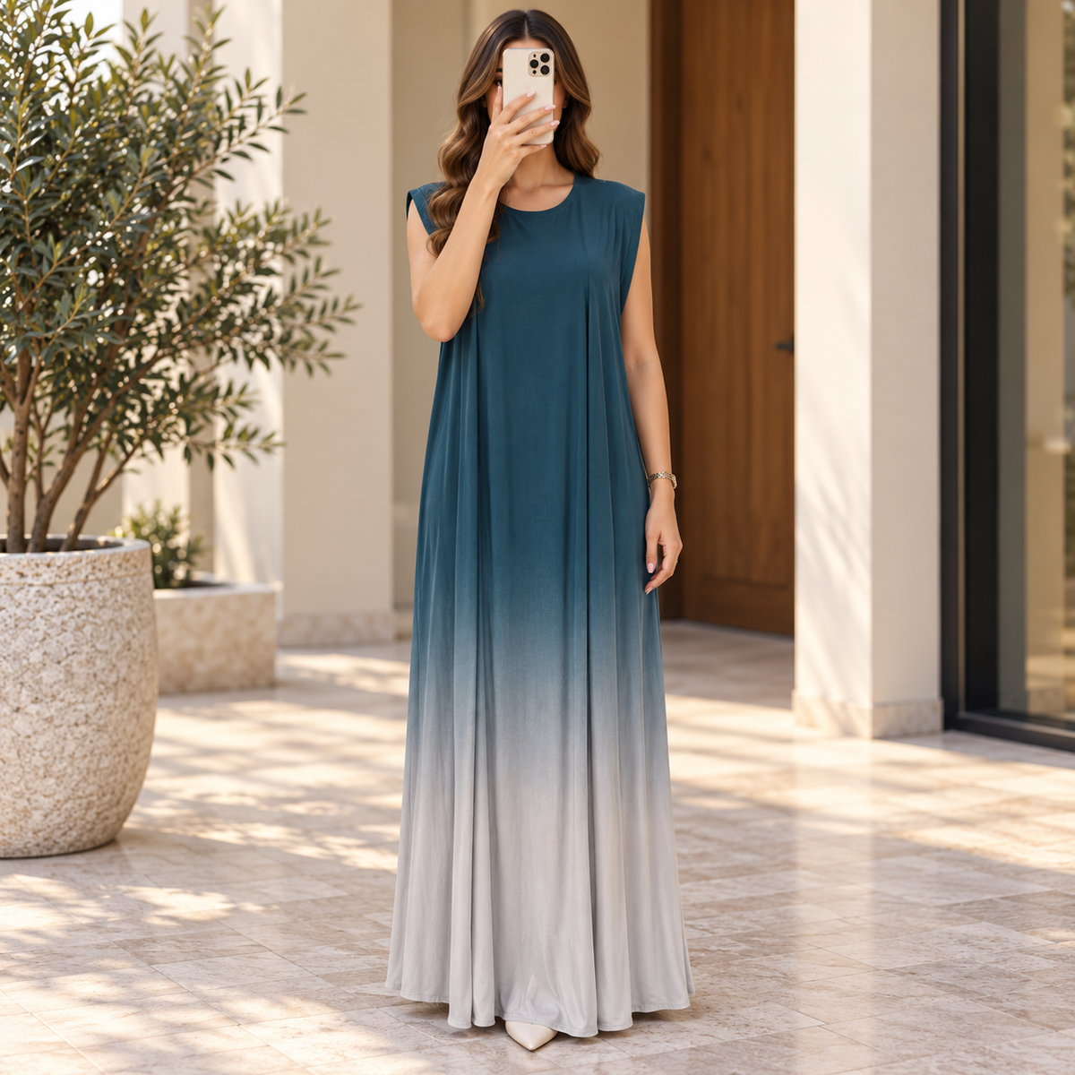Opulent  2 Piece Set Trimmed Designer Abaya 57" Inches Length