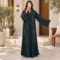 Opulent Trimmed Designer Abaya 58" Inches Length
