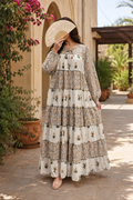 S/M Bushra Printed Cotton Long Dress Jalabiya – 57"
