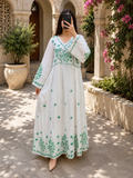 S/M Special Embriodered Printed Cotton Long Dress Jalabiya – 57"