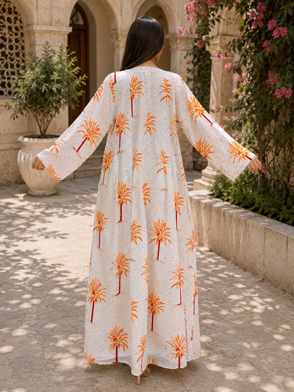 2XL-3XL Ruby Printed Cotton Long Dress Jalabiya – 57