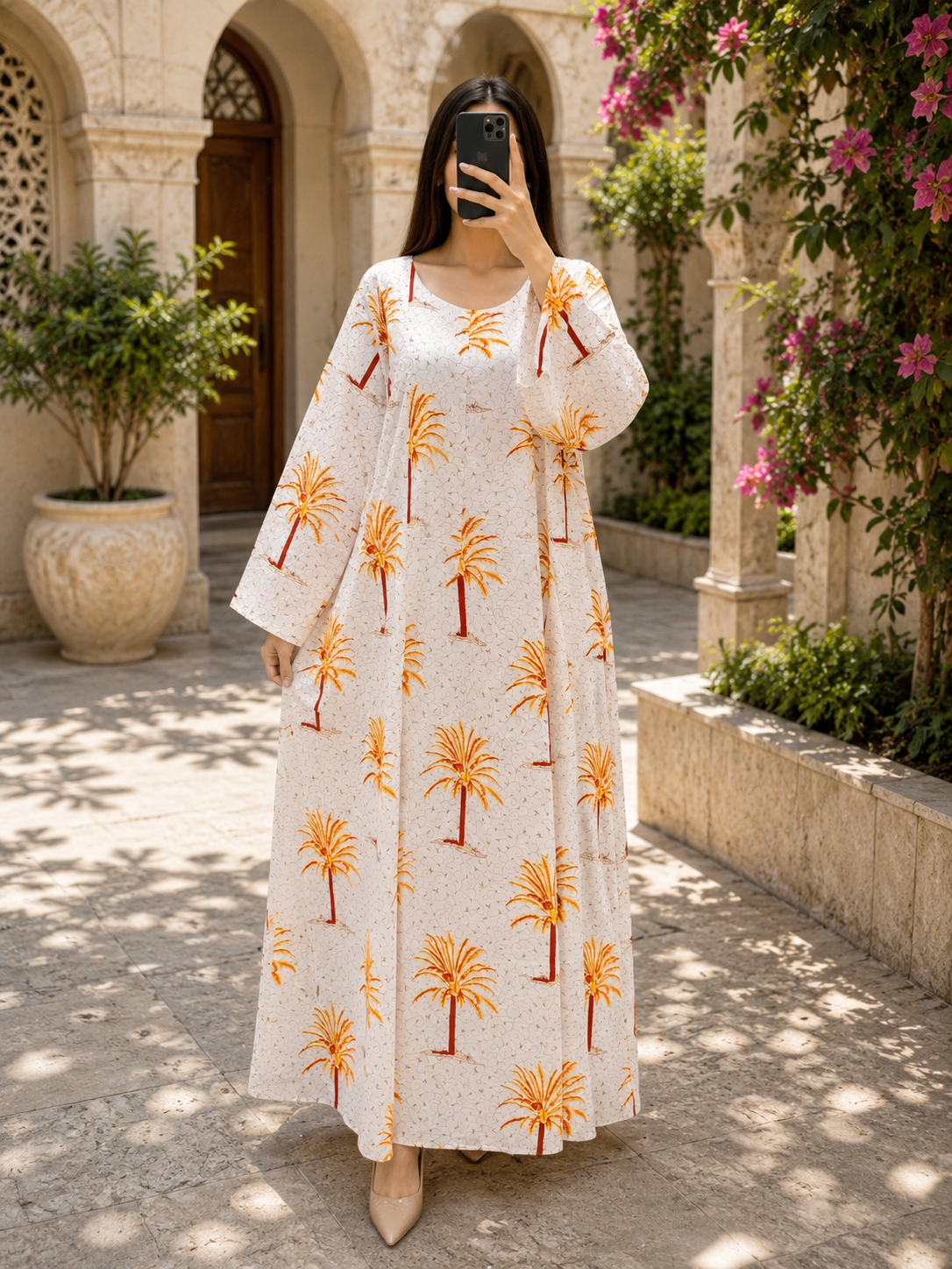 2XL-3XL Ruby Printed Cotton Long Dress Jalabiya – 57